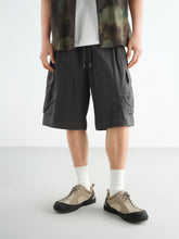 Men's Brown Utility Cargo Shorts with 3D Pockets